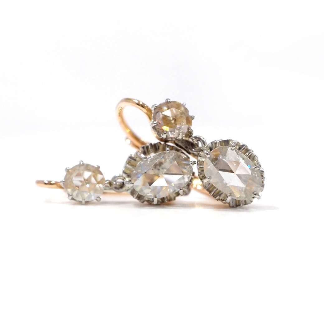 アンティークジュエリー イヤリング&ピアス ローズカットダイヤモンド アンティークピアス