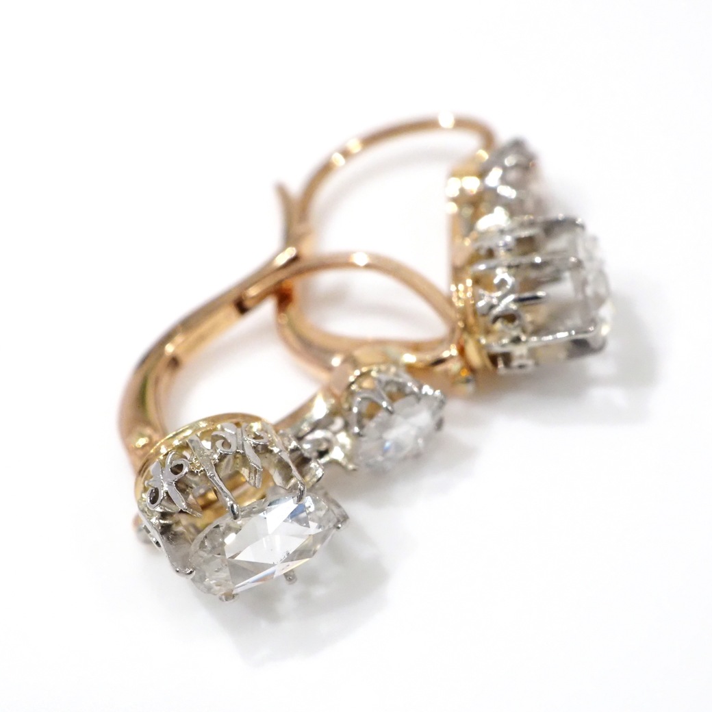 アンティークジュエリー イヤリング&ピアス ローズカットダイヤモンド アンティークピアス