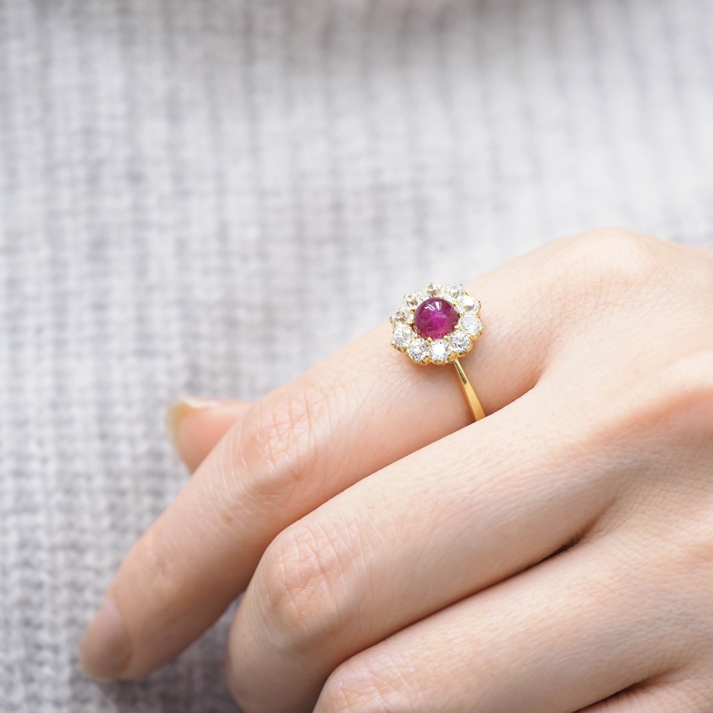 アンティークジュエリー アンティークリング ルビー ダイヤモンド