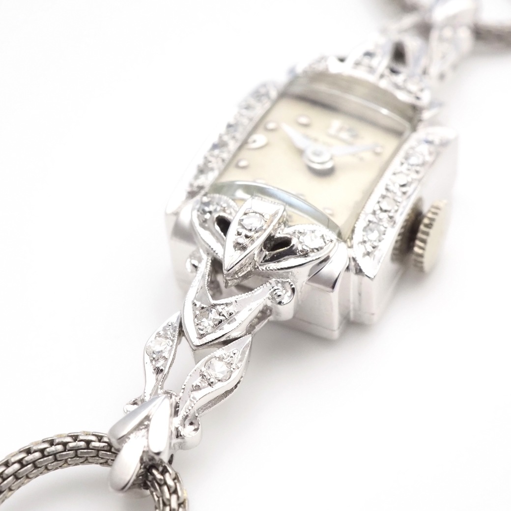 アンティークウォッチ ハミルトン ダイヤモンドデザイン レクタンギュラ― WGケース