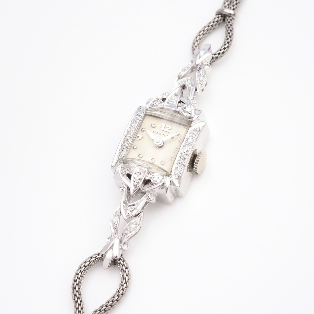 アンティークウォッチ ハミルトン ダイヤモンドデザイン レクタンギュラ― WGケース