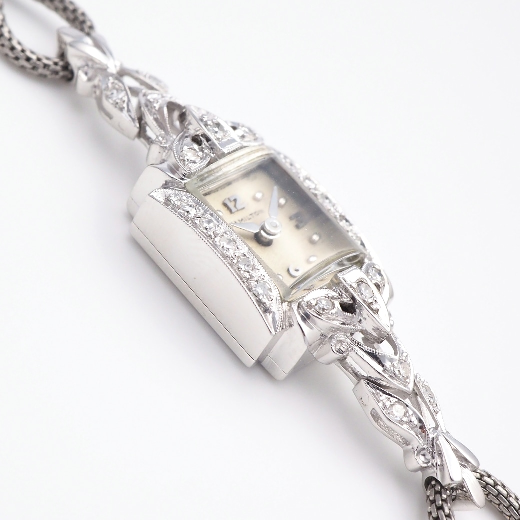 アンティークウォッチ ハミルトン ダイヤモンドデザイン レクタンギュラ― WGケース