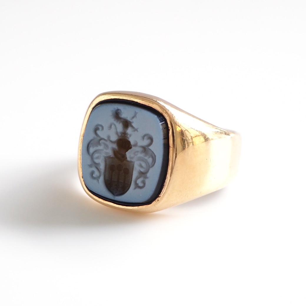 アンティークジュエリー アンティークリング アゲート インタリオ