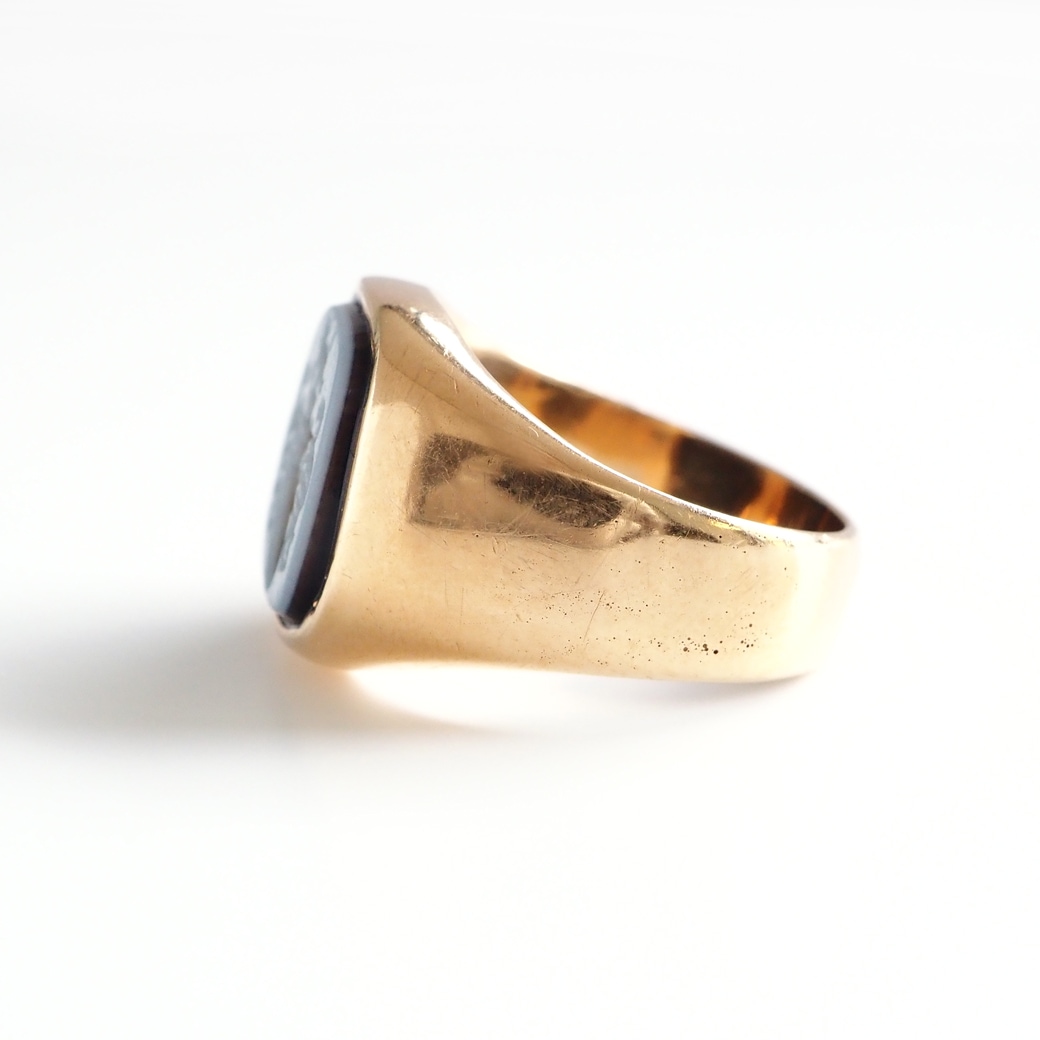 アンティークジュエリー アンティークリング アゲート インタリオ