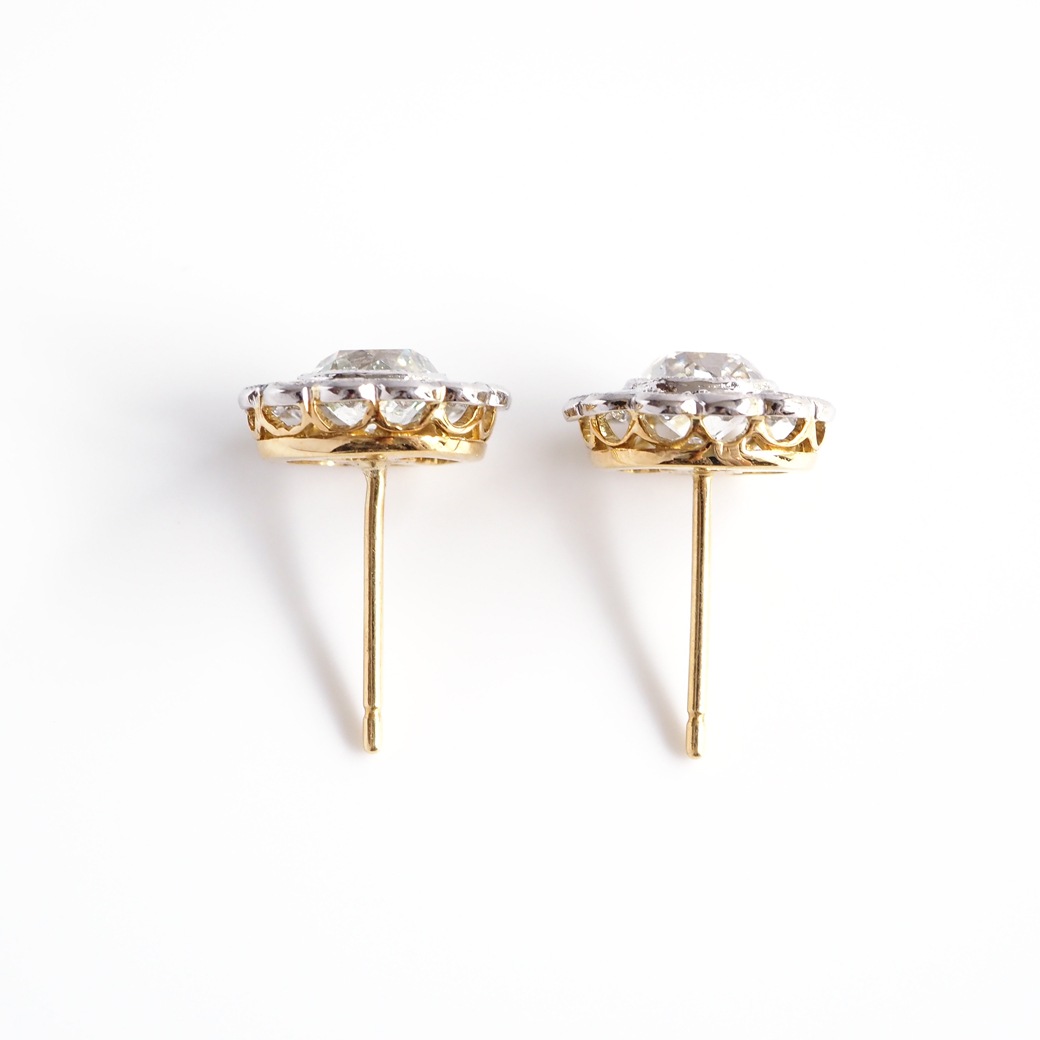 アンティークジュエリー リプロダクション City of London シティオブロンドン オールドマインカット ダイヤモンド クラスターピアス