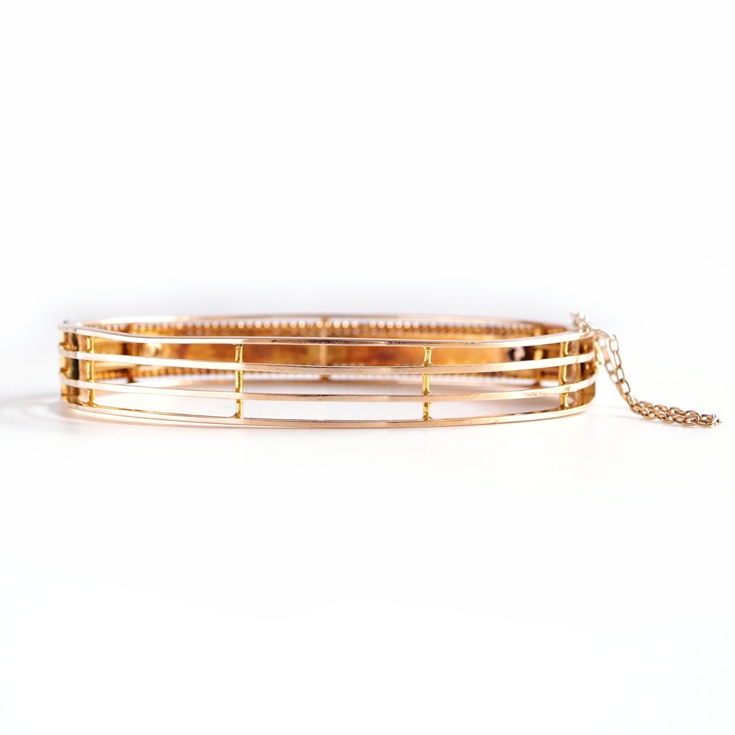 アンティークジュエリー ブレスレット パール ゴールド アンティークバングルブレスレット