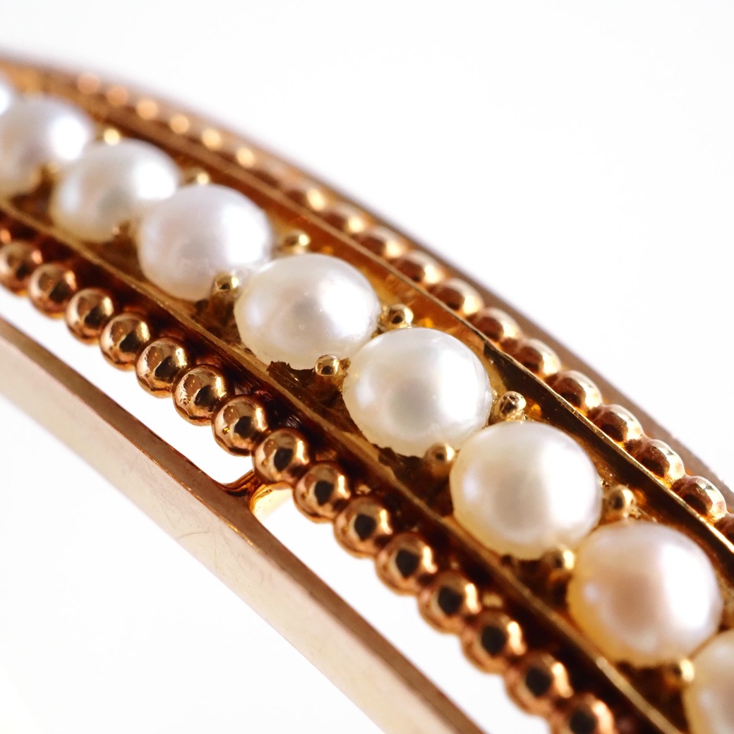 アンティークジュエリー ブレスレット パール ゴールド アンティークバングルブレスレット