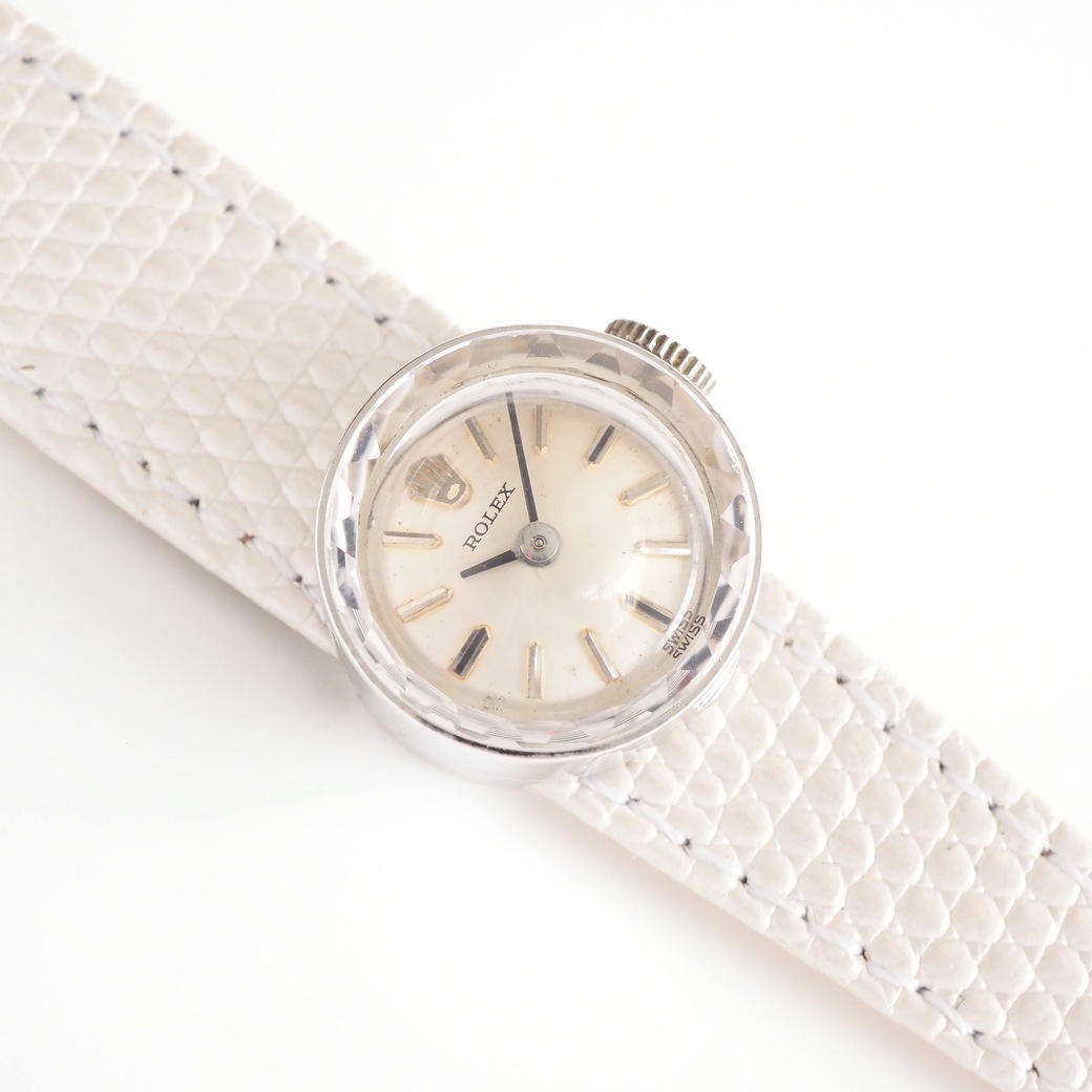 アンティークウォッチ ロレックス カメレオン カットガラス ラウンド ホワイトゴールドケース