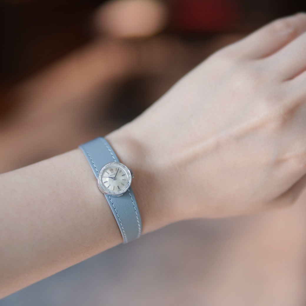 アンティークウォッチ ロレックス カメレオン カットガラス ラウンド ホワイトゴールドケース