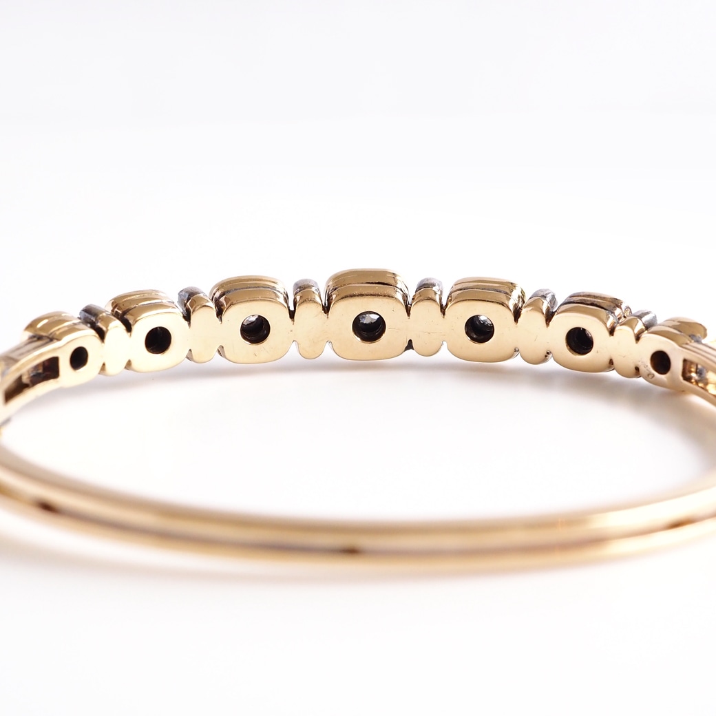 アンティークジュエリー ブレスレット エナメル装飾 ダイヤモンド アンティークバングル