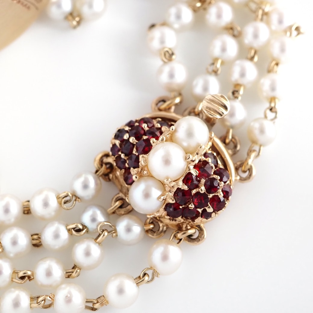 アンティークウォッチ ルシアンピカール パール装飾 ラウンドケース カバーウォッチ パールブレスレット