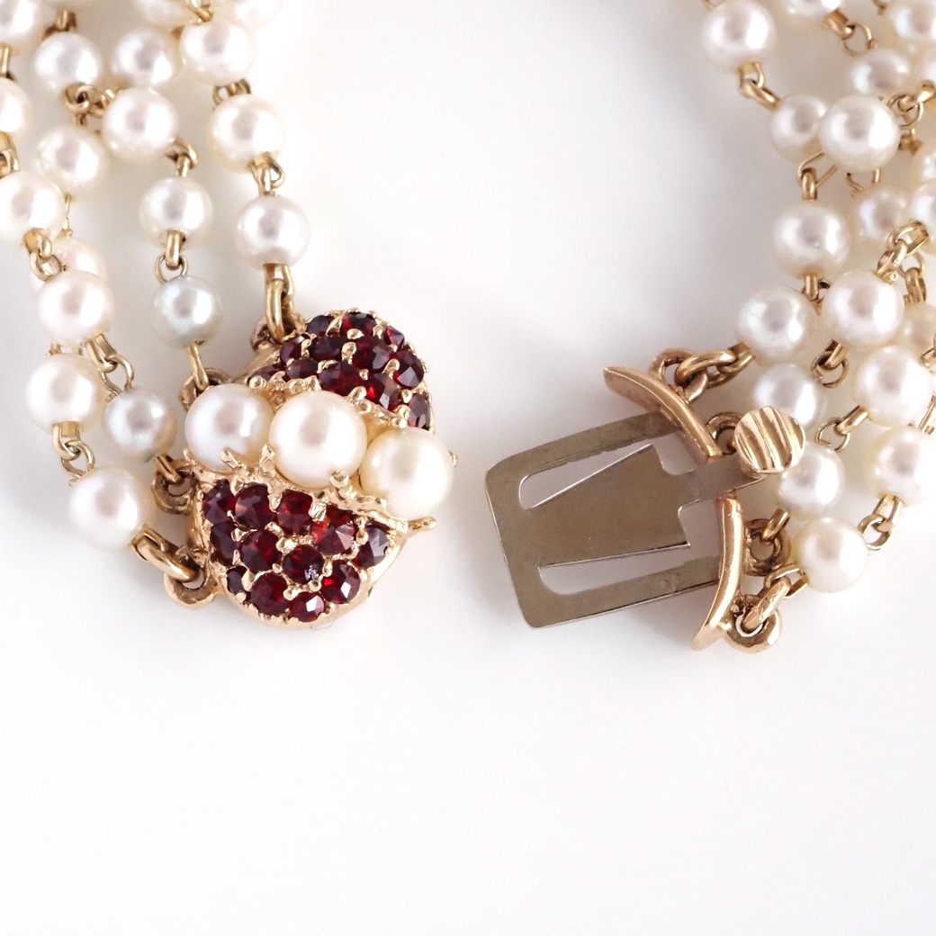 アンティークウォッチ ルシアンピカール パール装飾 ラウンドケース カバーウォッチ パールブレスレット