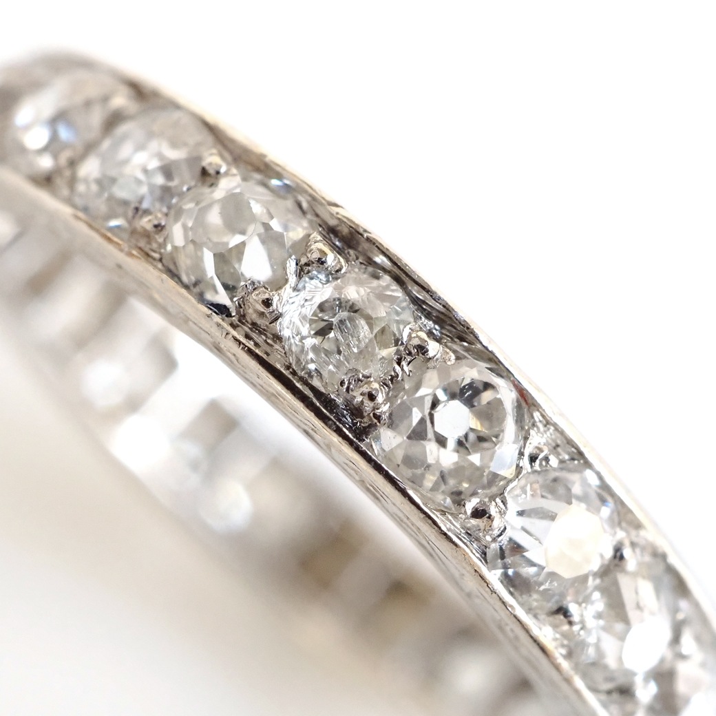 アンティークジュエリー リング ダイヤモンド 彫刻装飾 エタニティ アンティークリング