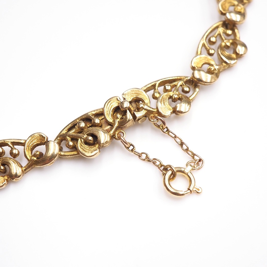 アンティークジュエリー ネックレス ヤドリギ(宿り木)モチーフ チョーカーネックレス