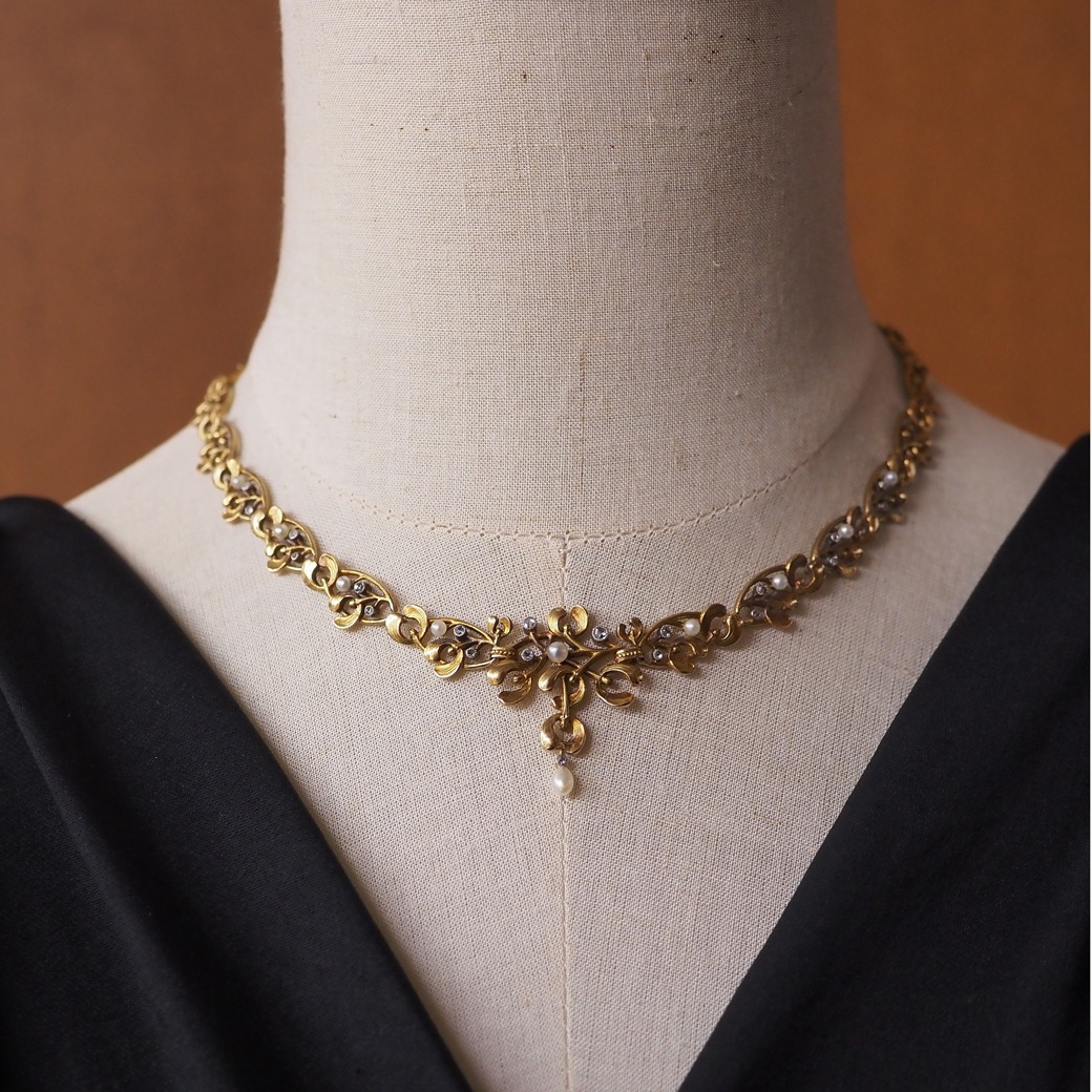 アンティークジュエリー アンティークネックレス ヤドリギ