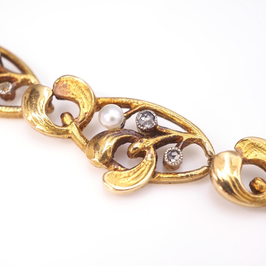 アンティークジュエリー ネックレス ヤドリギ(宿り木)モチーフ チョーカーネックレス