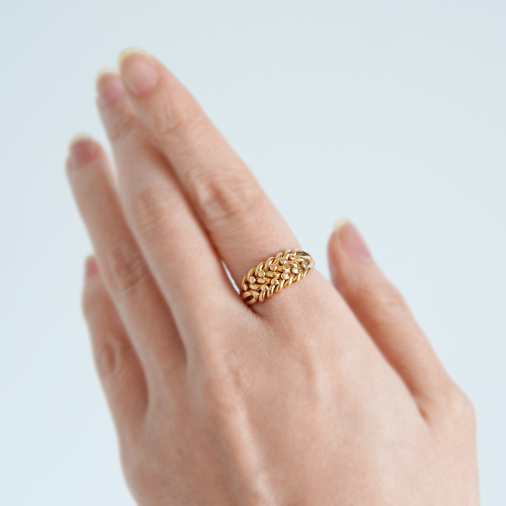 アンティークジュエリー リング ゴールド キーパー アンティークリング