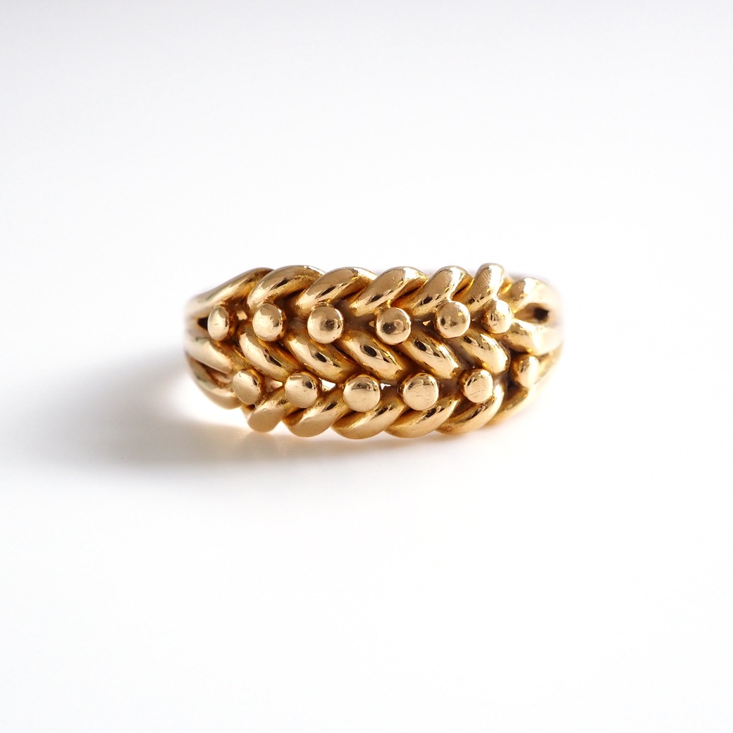 アンティークジュエリー リング ゴールド キーパー アンティークリング