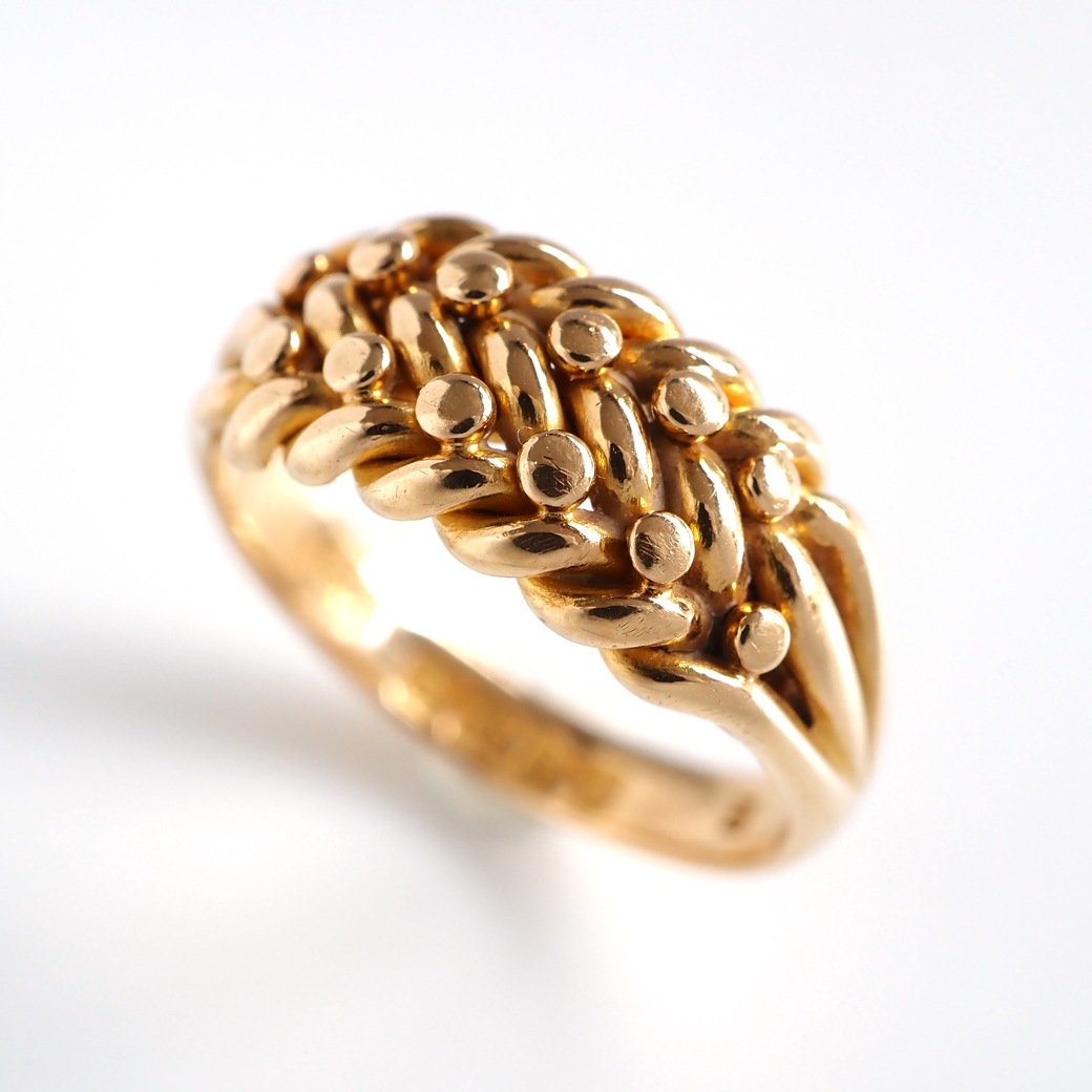 アンティークジュエリー リング ゴールド キーパー アンティークリング