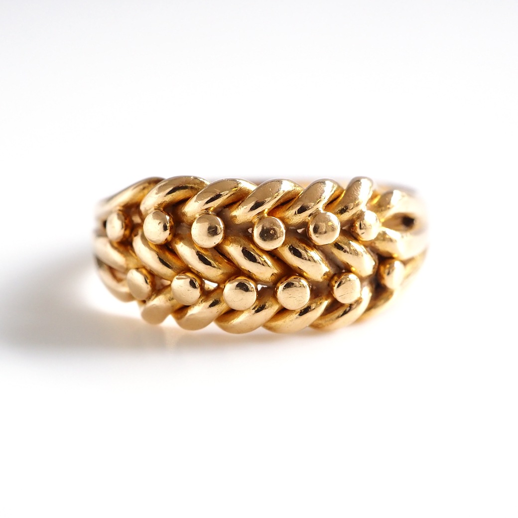 アンティークジュエリー リング ゴールド キーパー アンティークリング