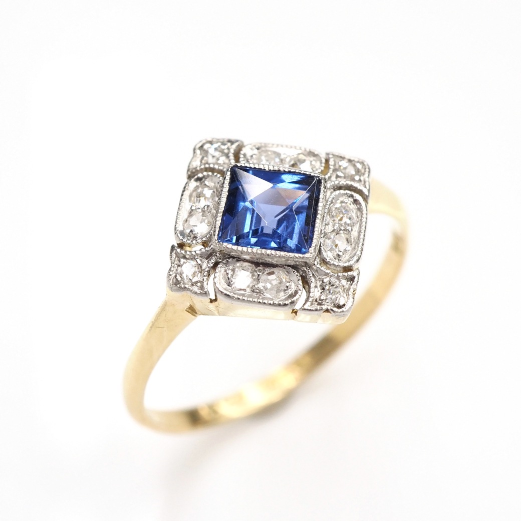 アンティークジュエリー リング サファイア ダイヤモンド リング