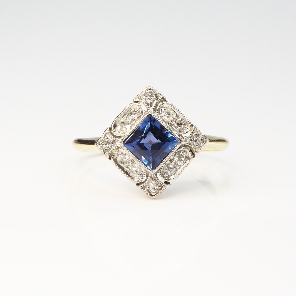 アンティークジュエリー リング サファイア ダイヤモンド リング