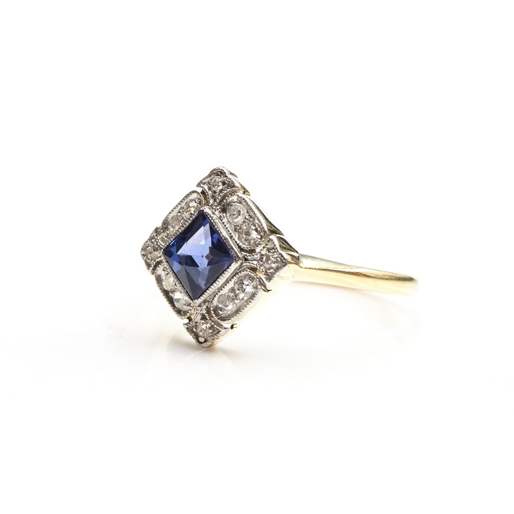 アンティークジュエリー リング サファイア ダイヤモンド リング