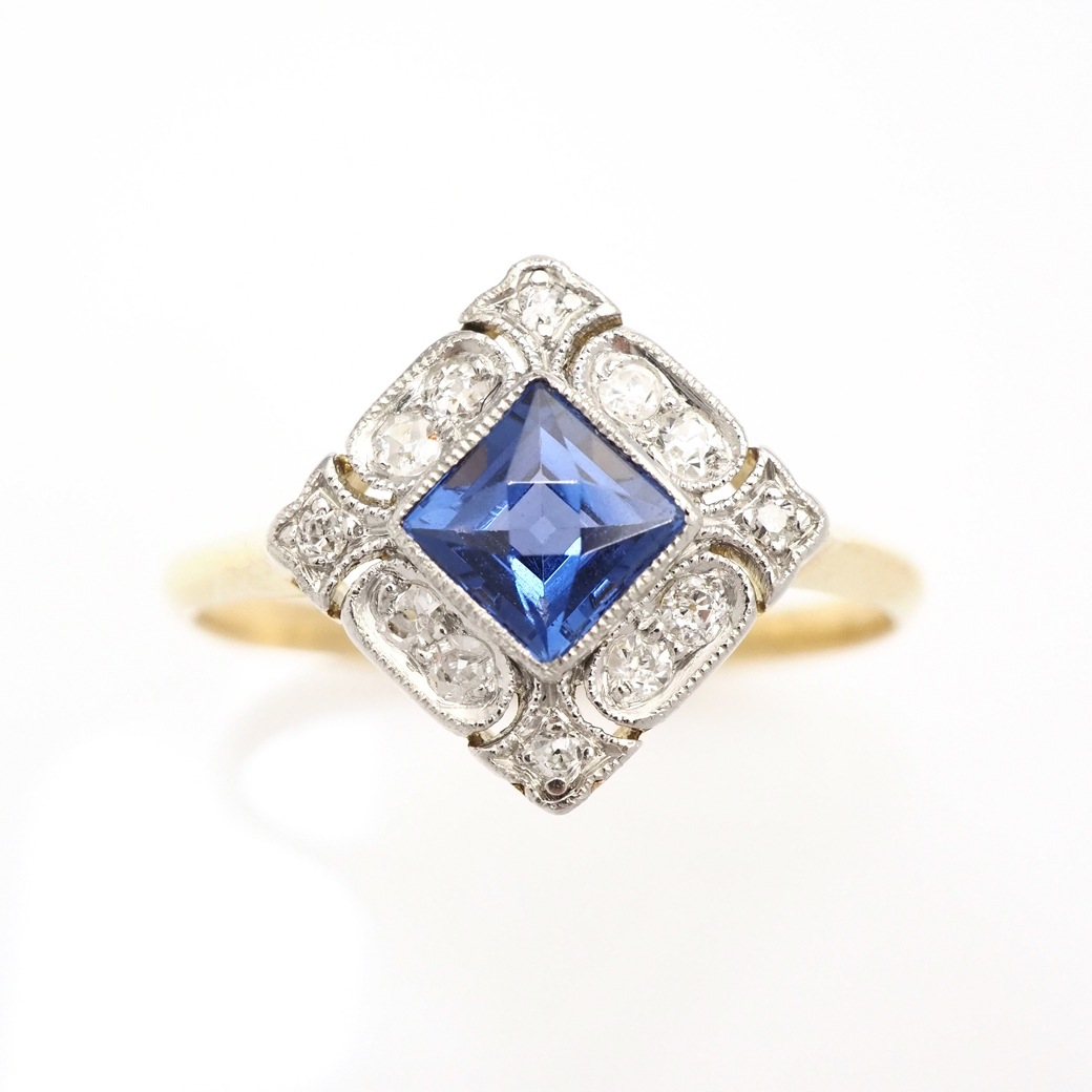 アンティークジュエリー リング サファイア ダイヤモンド リング