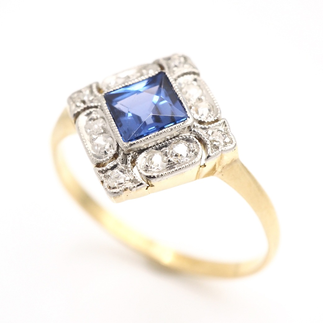 アンティークジュエリー リング サファイア ダイヤモンド リング