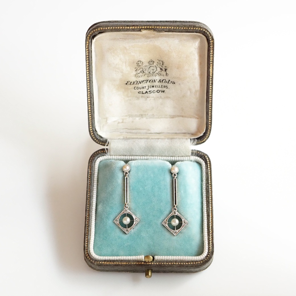 アンティークジュエリー イヤリング&ピアス パール ダイヤモンド アンティークピアス