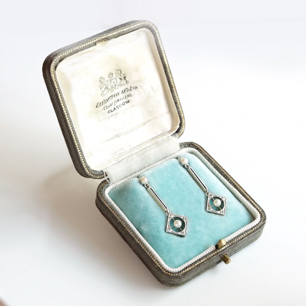 アンティークジュエリー イヤリング&ピアス パール ダイヤモンド アンティークピアス