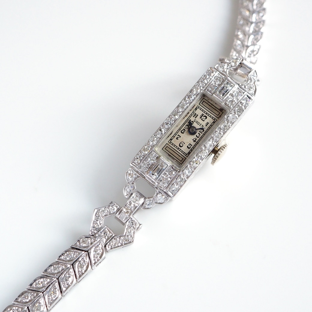 アンティークウォッチ その他ブランド アール・デコ ダイヤモンド装飾 レクタンギュラーケース