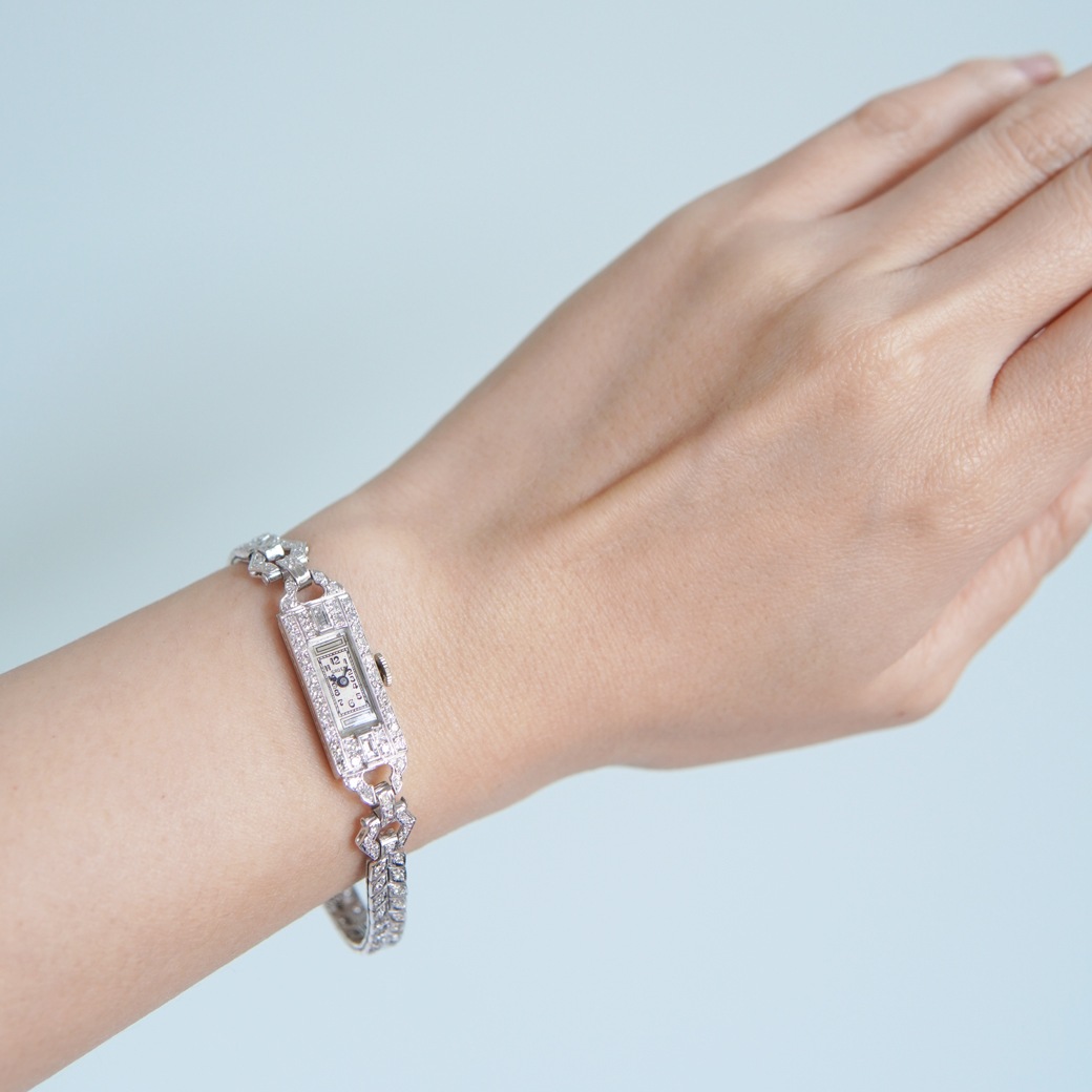 アンティークウォッチ その他ブランド アール・デコ ダイヤモンド装飾 レクタンギュラーケース