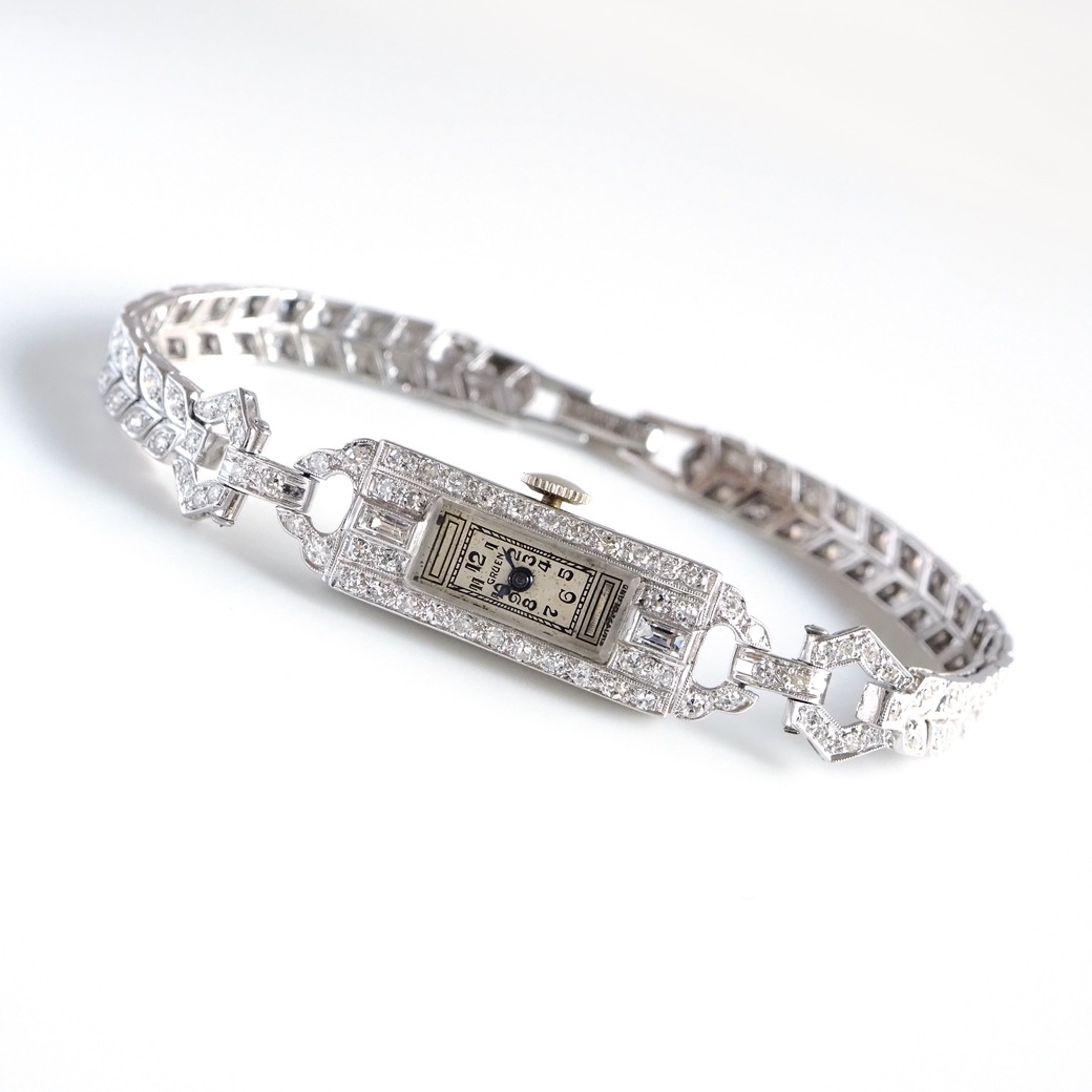 アンティークウォッチ その他ブランド アール・デコ ダイヤモンド装飾 レクタンギュラーケース