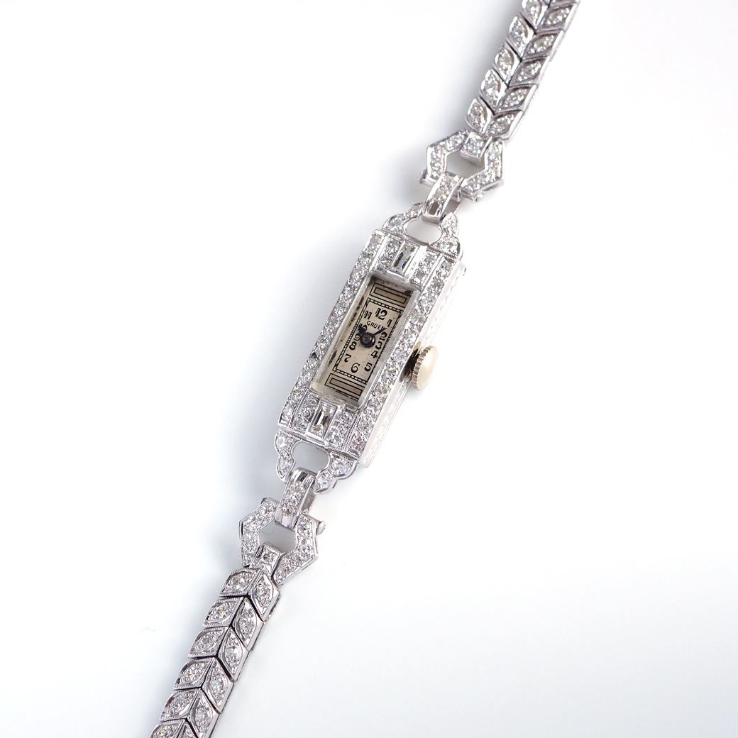 アンティークウォッチ その他ブランド アール・デコ ダイヤモンド装飾 レクタンギュラーケース