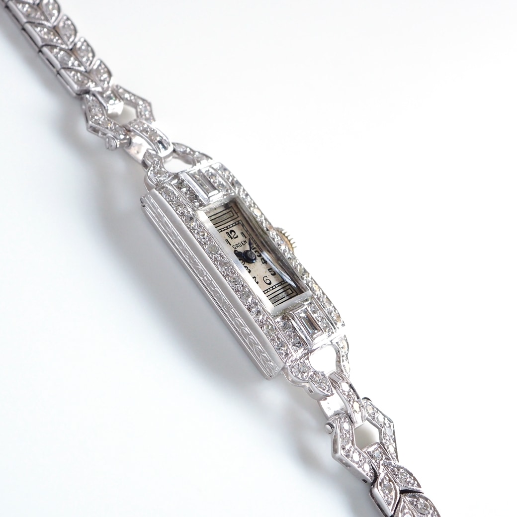 アンティークウォッチ その他ブランド アール・デコ ダイヤモンド装飾 レクタンギュラーケース