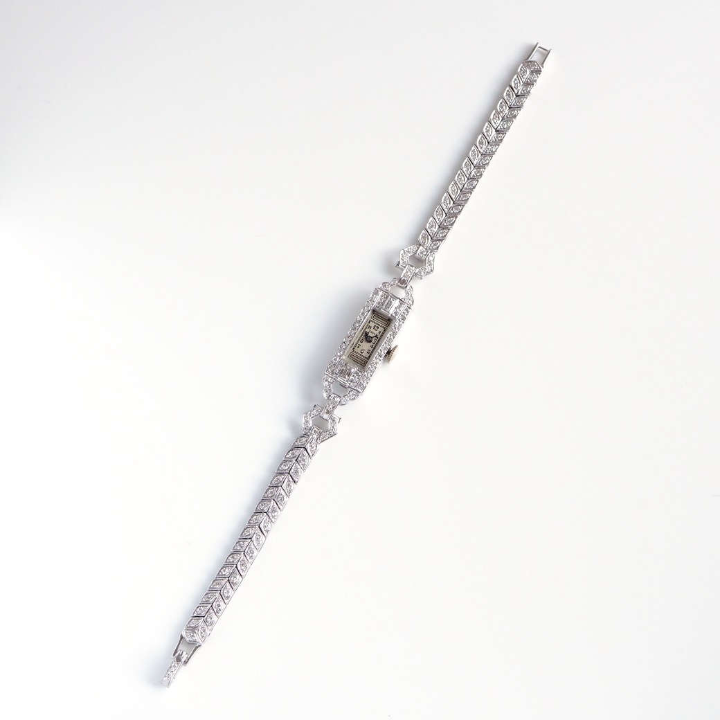 アンティークウォッチ その他ブランド アール・デコ ダイヤモンド装飾 レクタンギュラーケース