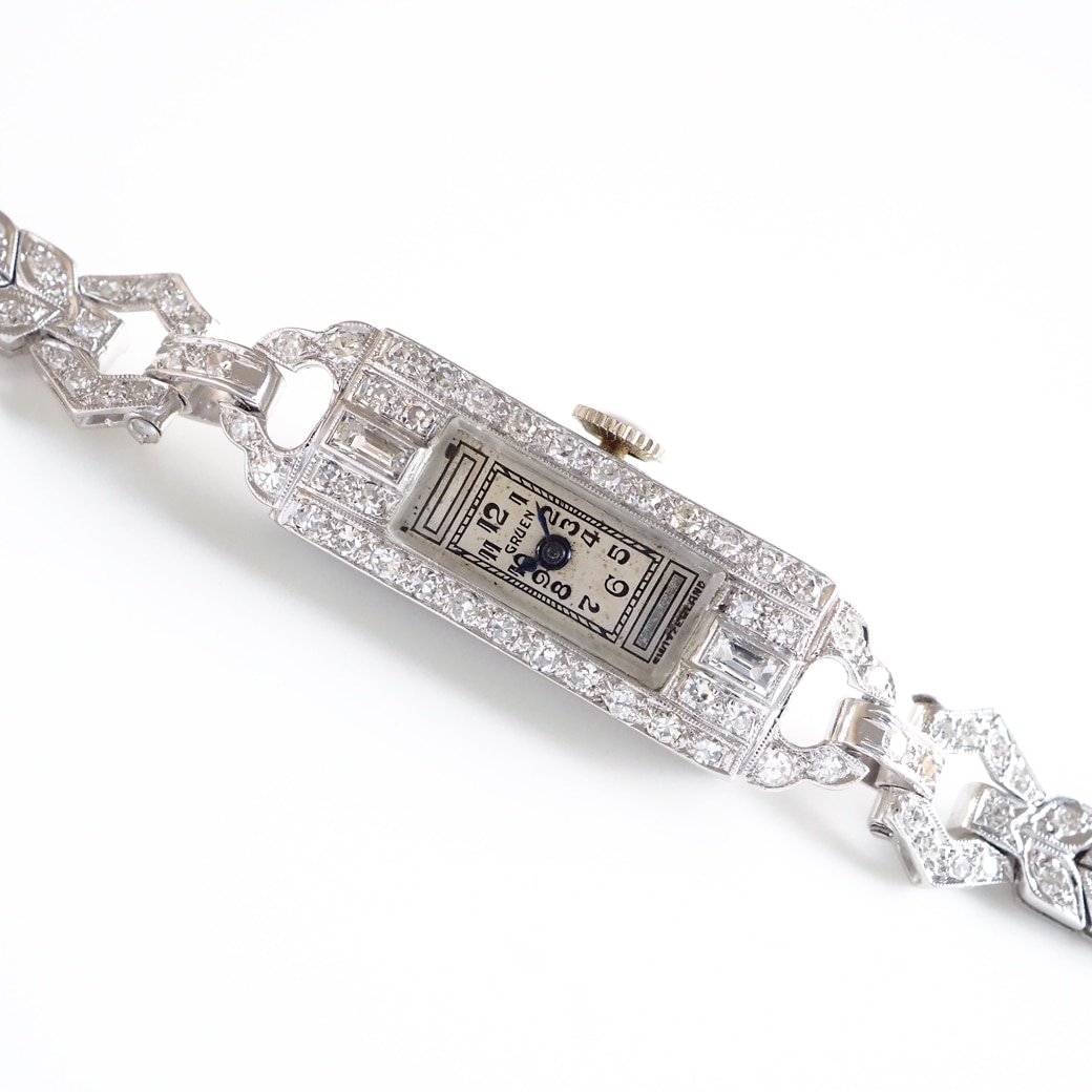 アンティークウォッチ その他ブランド アール・デコ ダイヤモンド装飾 レクタンギュラーケース