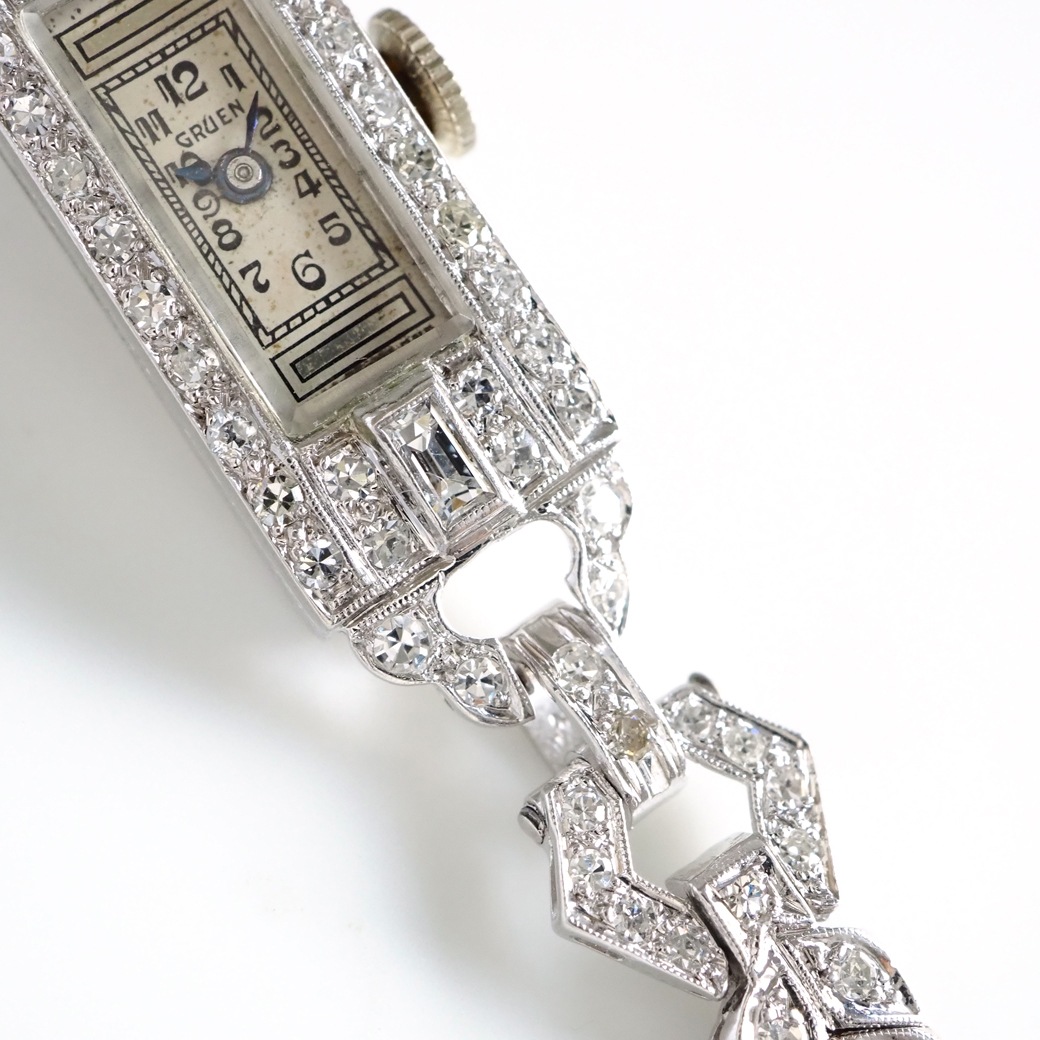 アンティークウォッチ その他ブランド アール・デコ ダイヤモンド装飾 レクタンギュラーケース