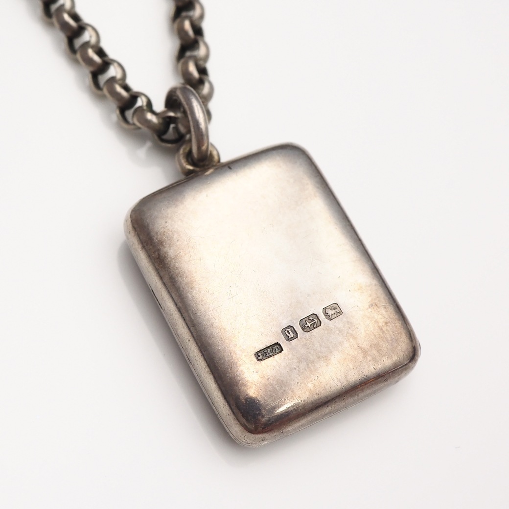 アンティークジュエリー アンティークネックレス エナメル画 テリア