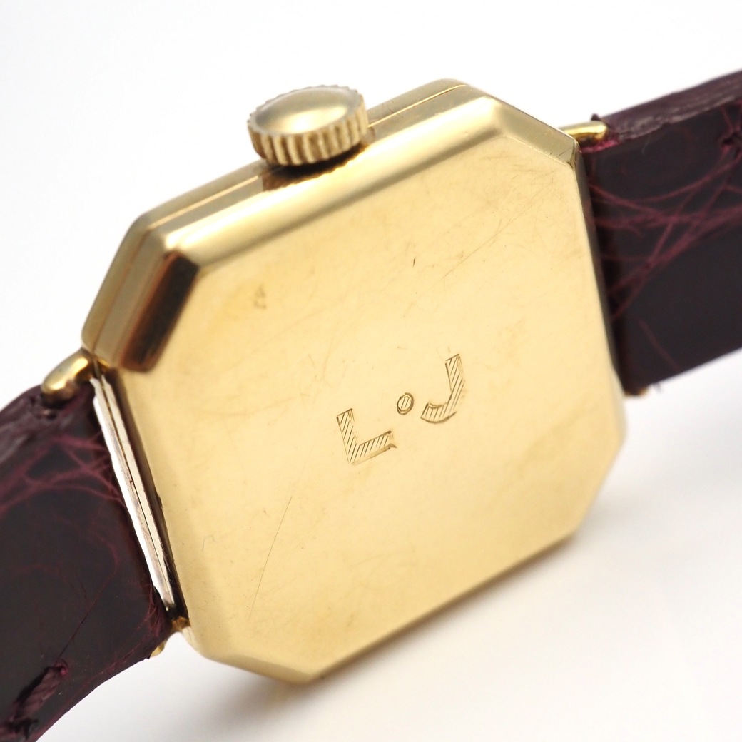 アンティークウォッチ ティファニー アールデコ エナメル装飾 オクタゴンYGケース