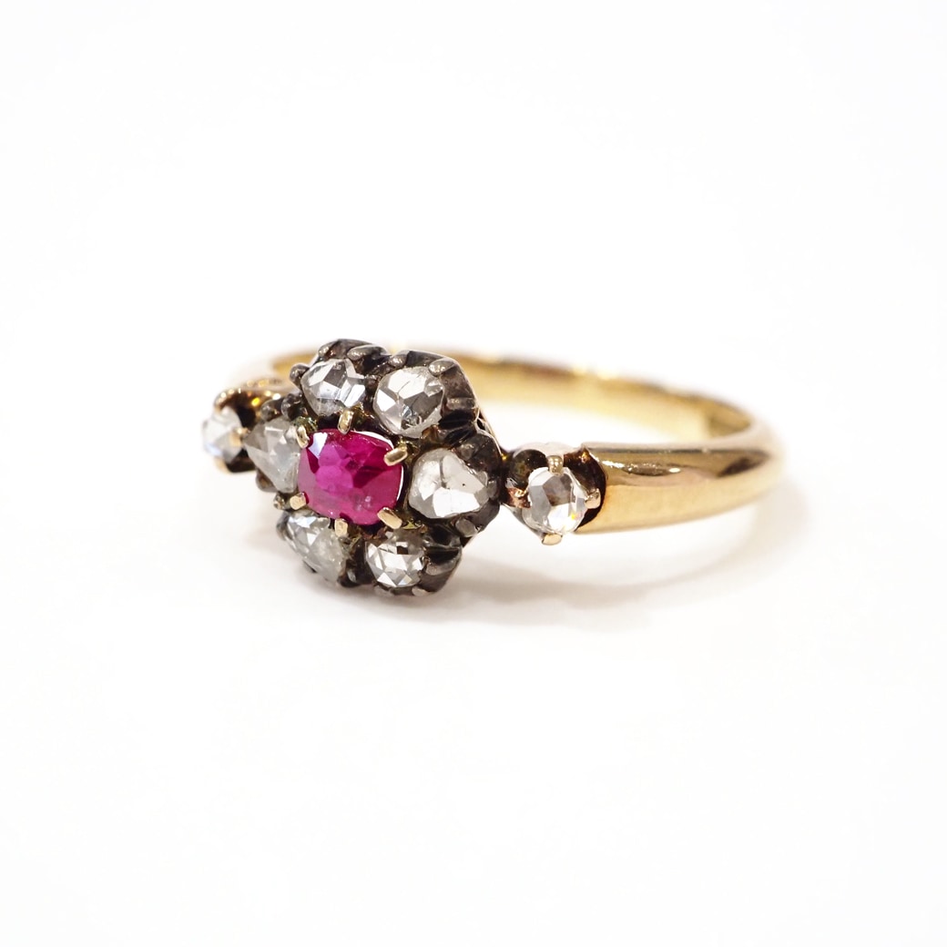 アンティークジュエリー アンティークリング ルビー ダイヤモンド