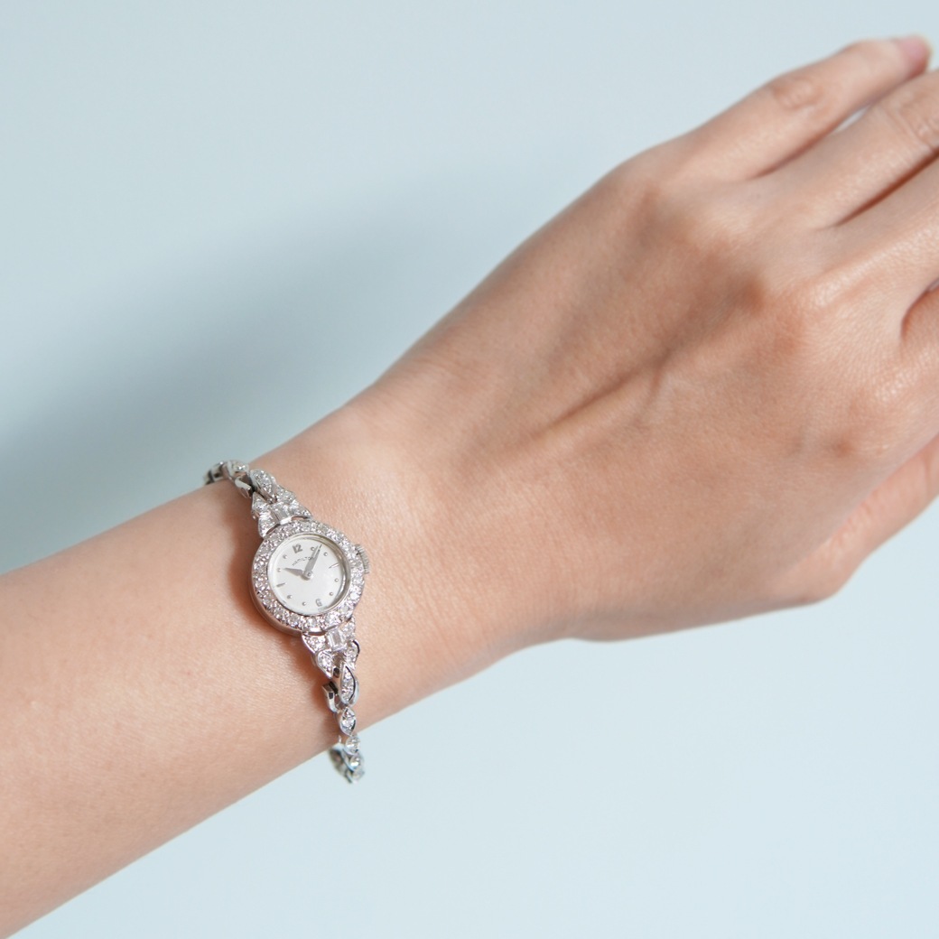 アンティークウォッチ ハミルトン ダイヤモンド装飾 ラウンド ホワイトゴールドケース ブレスレット