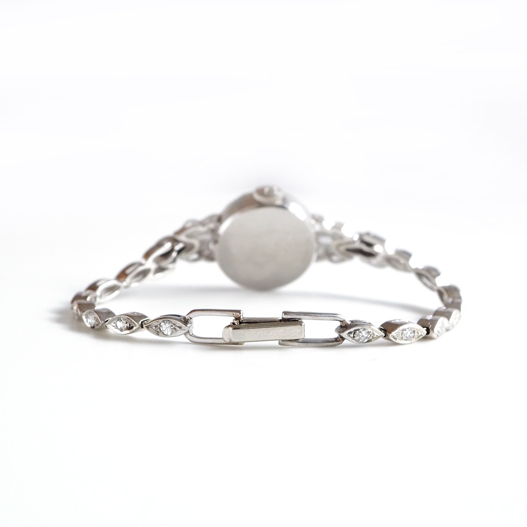 アンティークウォッチ ハミルトン ダイヤモンド装飾 ラウンド ホワイトゴールドケース ブレスレット