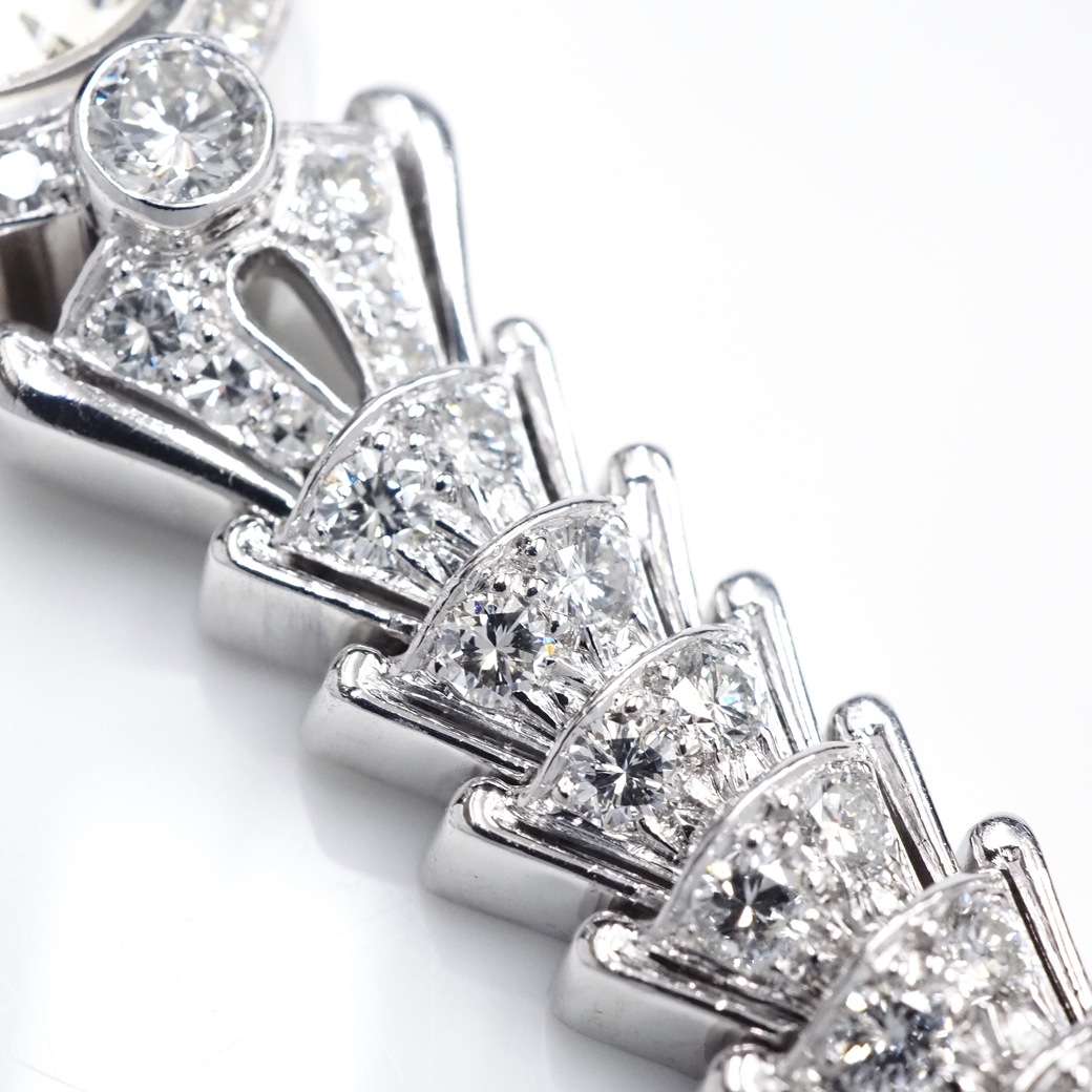 アンティークウォッチ ジャガー・ルクルト バックワインド ダイヤモンド装飾 ラウンドケース ブレスレット