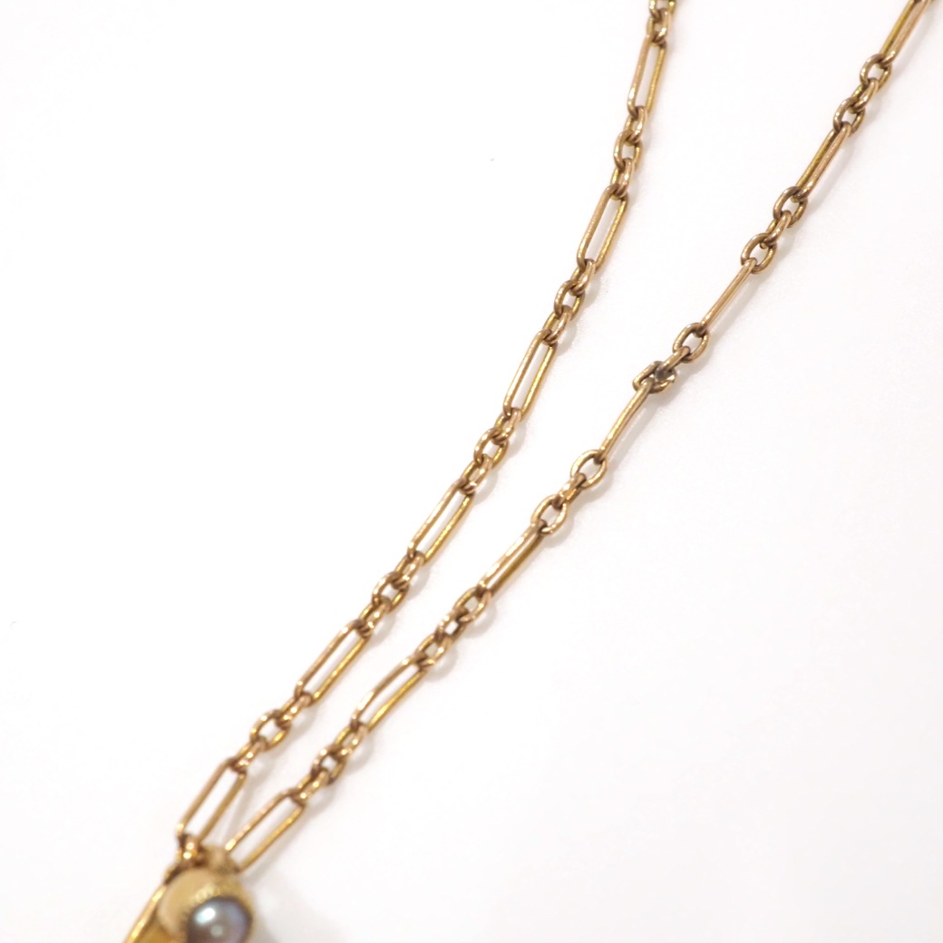 アンティークジュエリー ネックレス エナメル パール アンティークネックレス