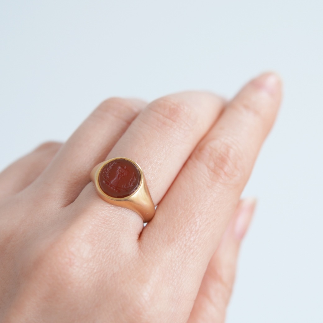 アンティークジュエリー リング カーネリアン インタリオ アンティークリング