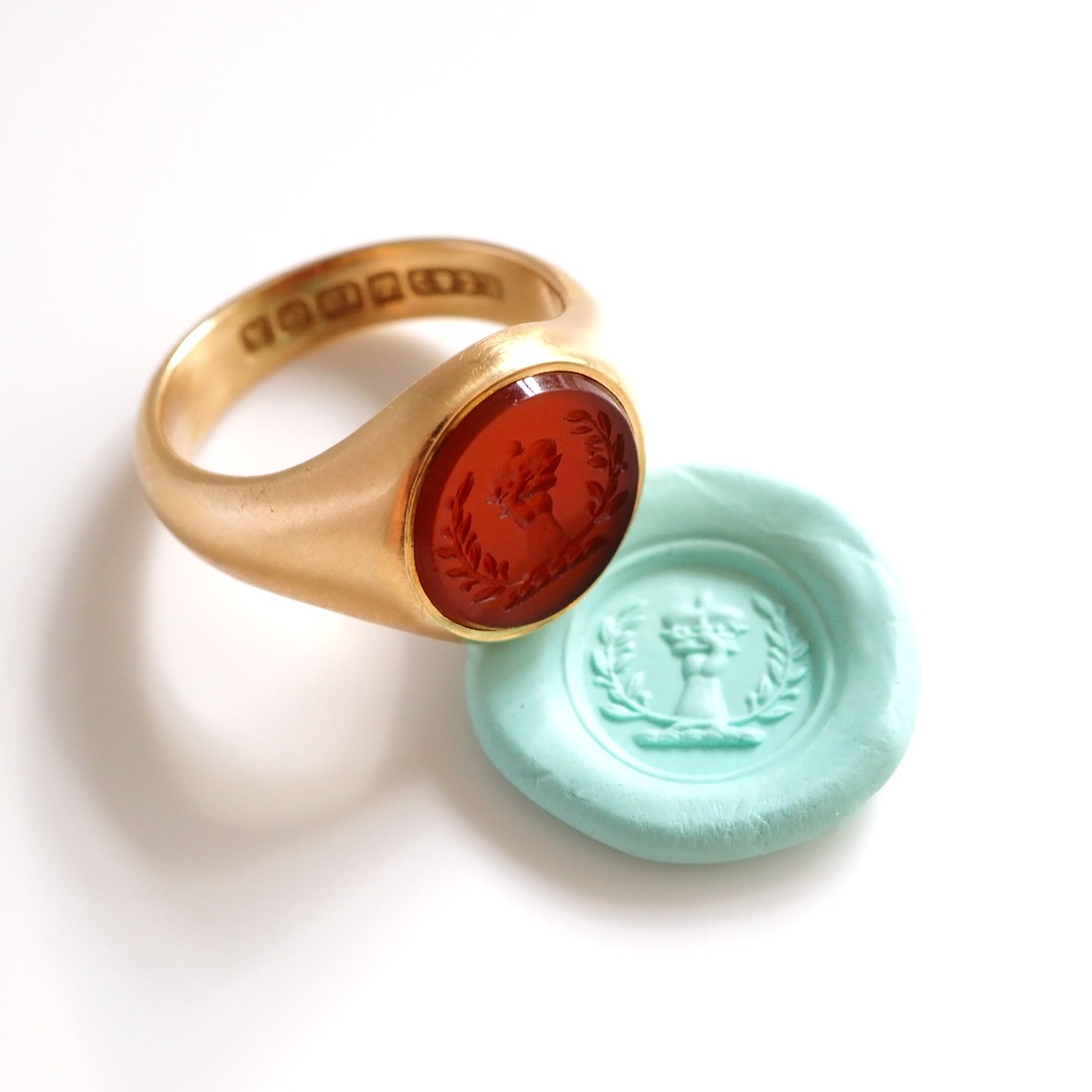 アンティークジュエリー リング カーネリアン インタリオ アンティークリング