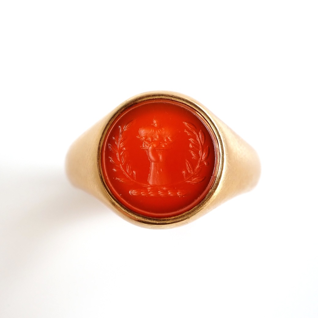 アンティークジュエリー リング カーネリアン インタリオ アンティークリング