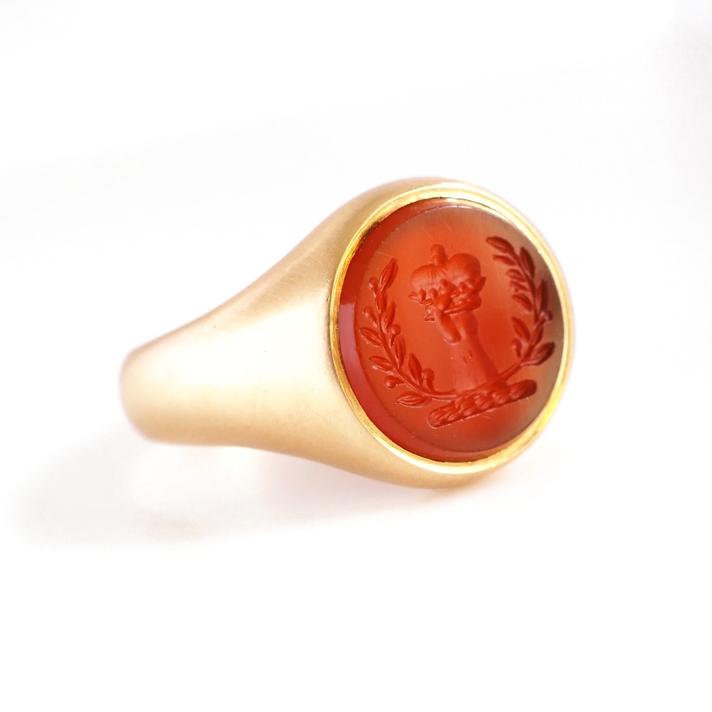 アンティークジュエリー リング カーネリアン インタリオ アンティークリング